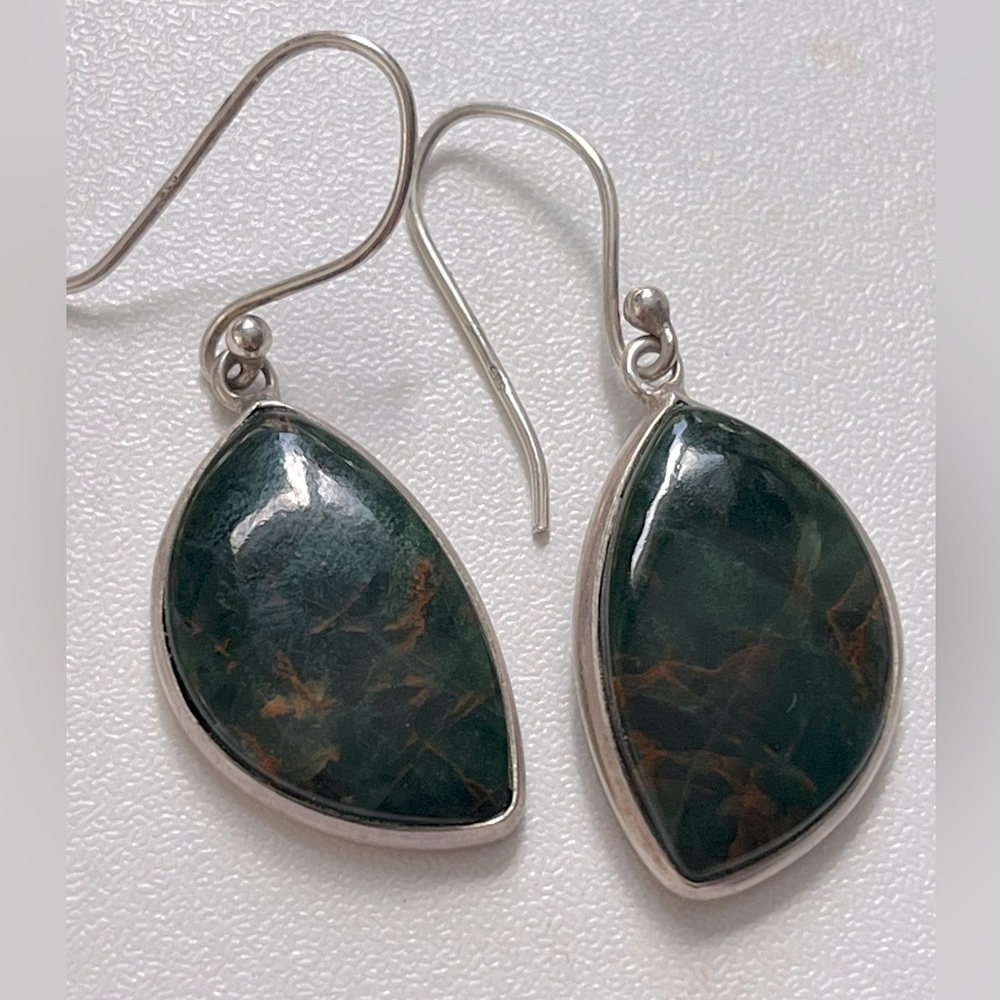 Turkish Rainforest Chrysocolla 925 Earrings